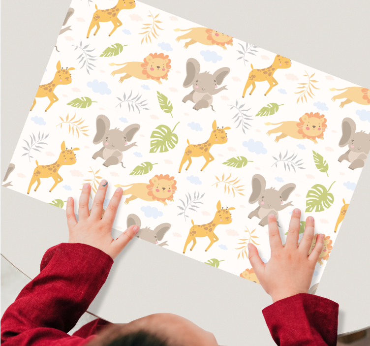 Children placemat with cute animal designs - TenStickers
