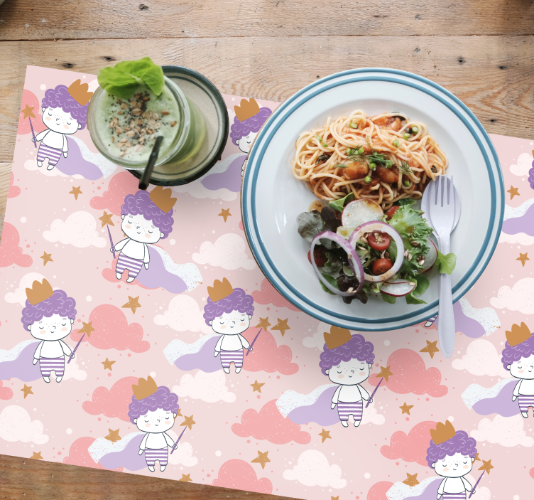Children placemat with cute cartoon characters - TenStickers