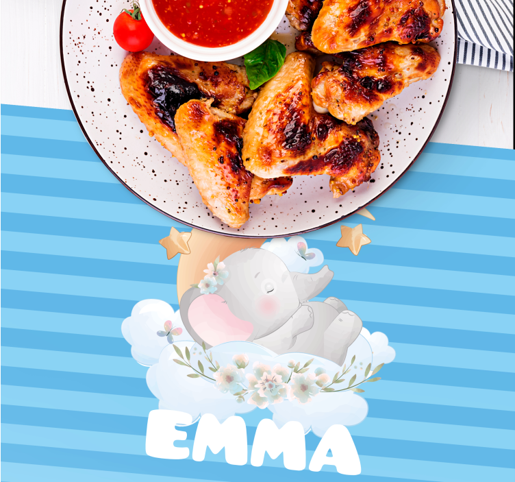 Children placemat with cute elephant design - TenStickers