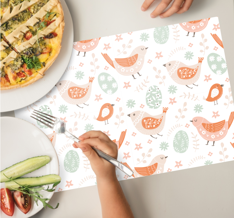 Children placemat with delightful bird designs - TenStickers