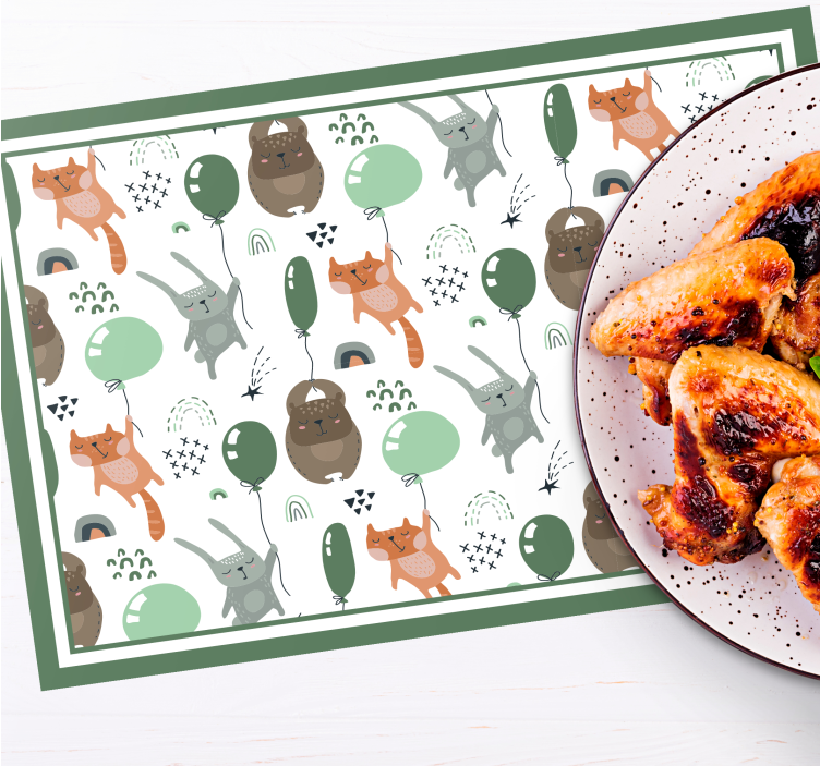 Children placemat with fun animal designs - TenStickers