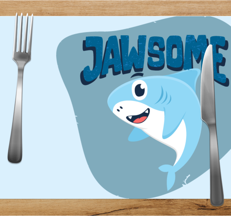 Children placemat with joyful shark design - TenStickers