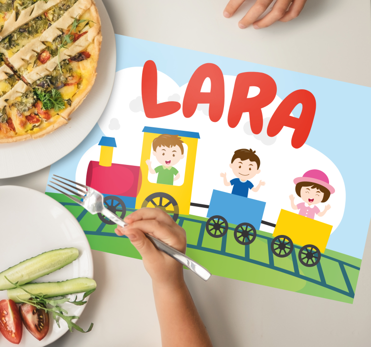 Children placemat with train illustration - TenStickers