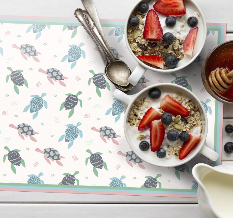 Children placemat with turtle themed design - TenStickers