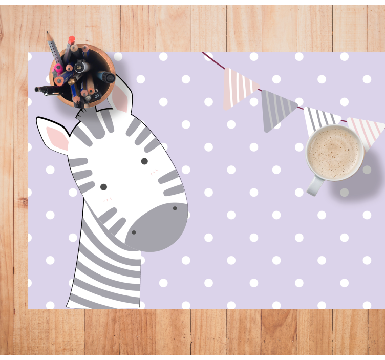 Children placemat with zebra head illustration - TenStickers