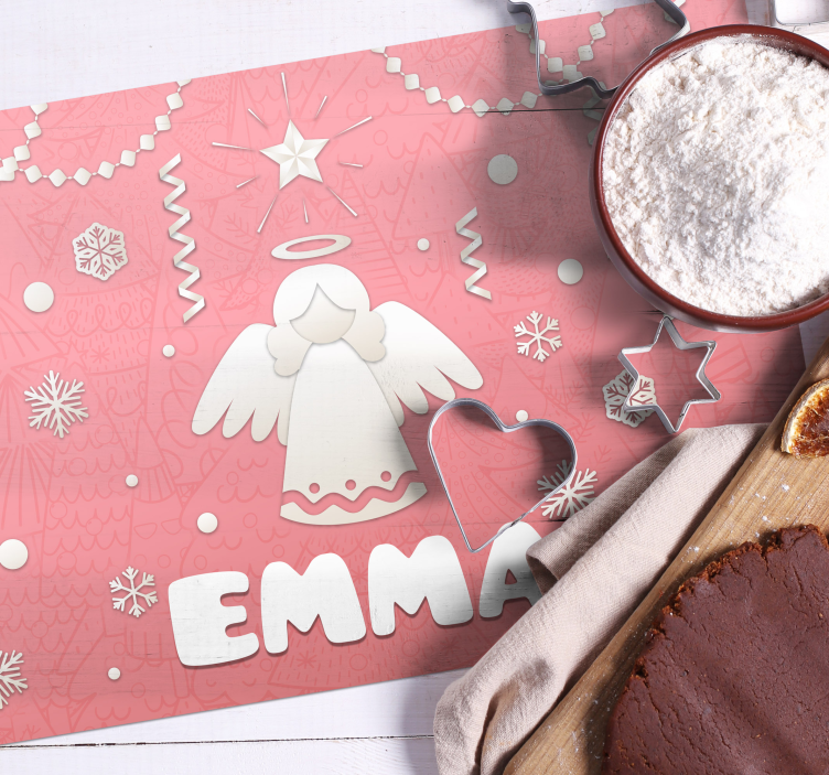 Christmas placemat angel holiday design - TenStickers