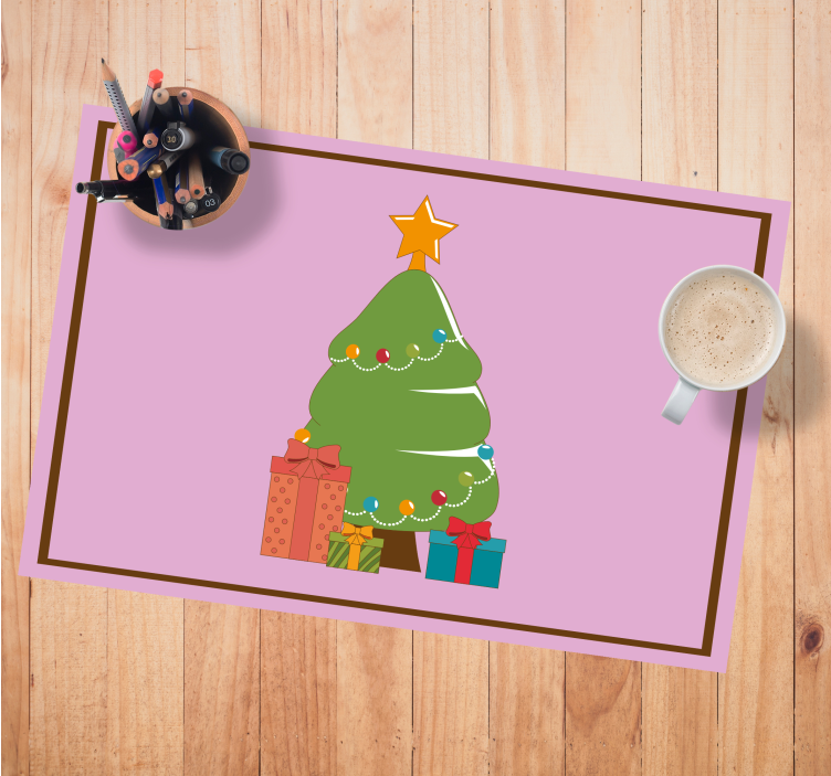 Christmas placemat colorful christmas tree - TenStickers