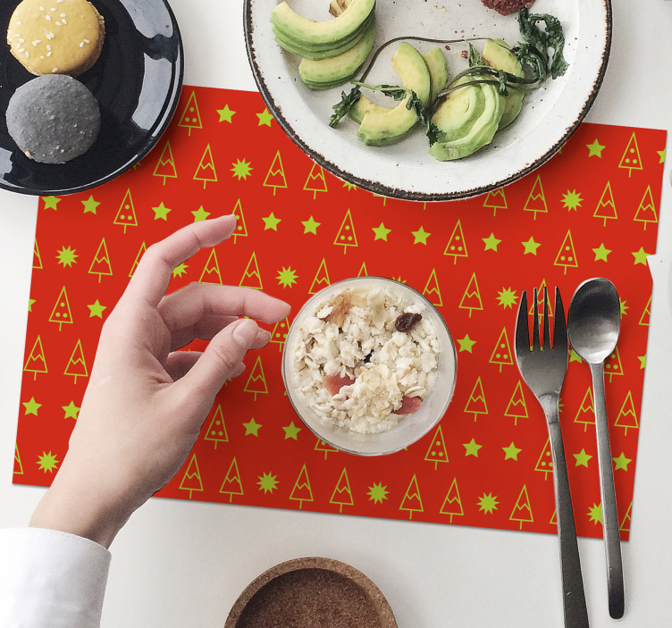 Christmas placemat festive tree design - TenStickers