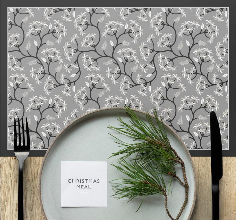 Christmas placemat floral branch design - TenStickers