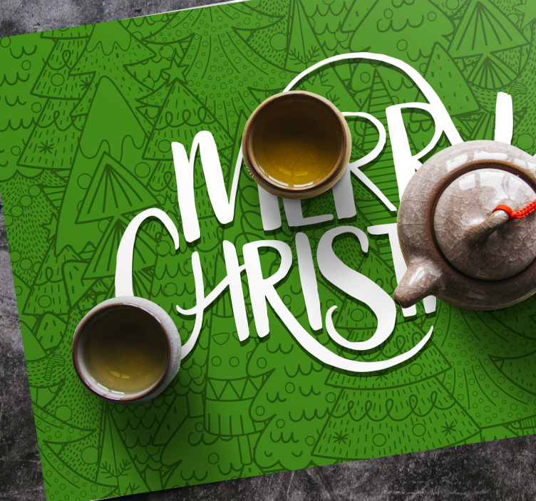 Christmas placemat merry holiday wishes - TenStickers