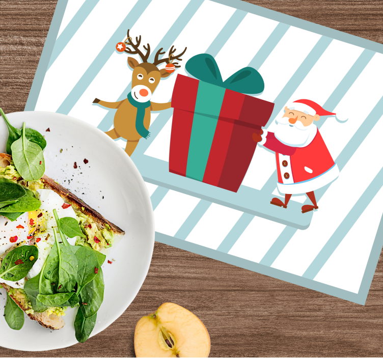 Christmas placemat santa and reindeer gift set - TenStickers