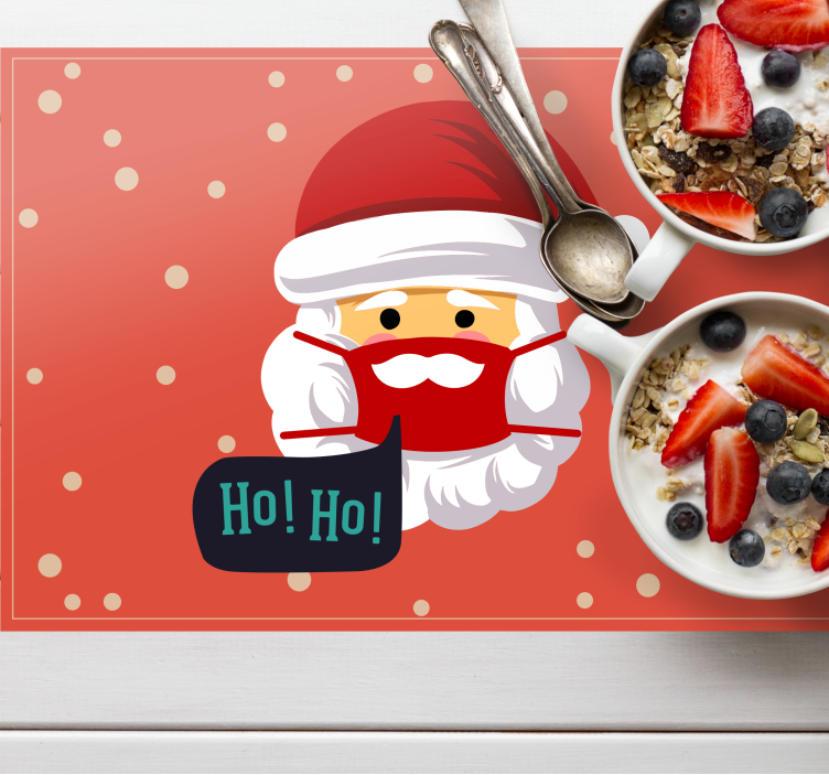 Christmas placemat santa claus joy - TenStickers