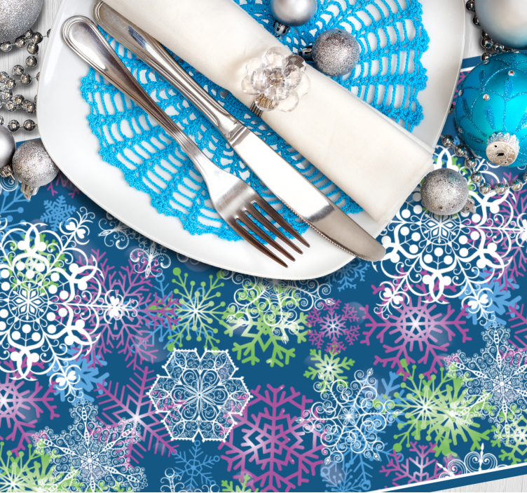 Christmas placemat snowflake pattern winter - TenStickers