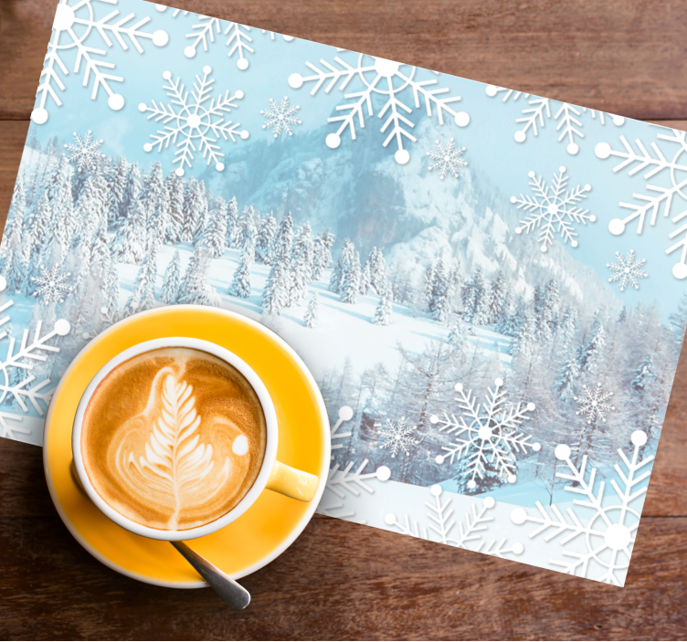 Christmas placemat snowflake winter scene - TenStickers