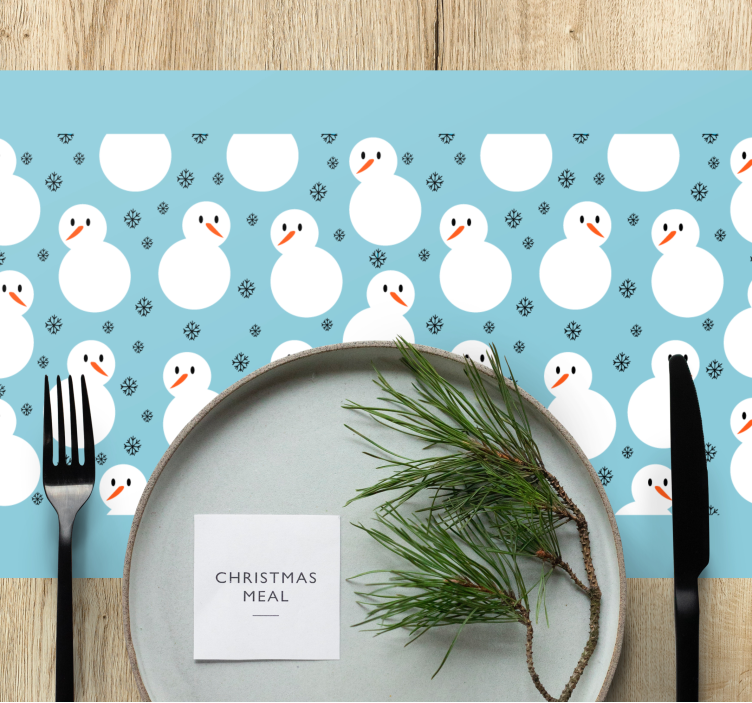 Christmas placemat snowman winter design - TenStickers