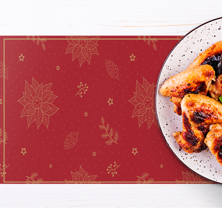 Christmas placemat with festive floral design - TenStickers