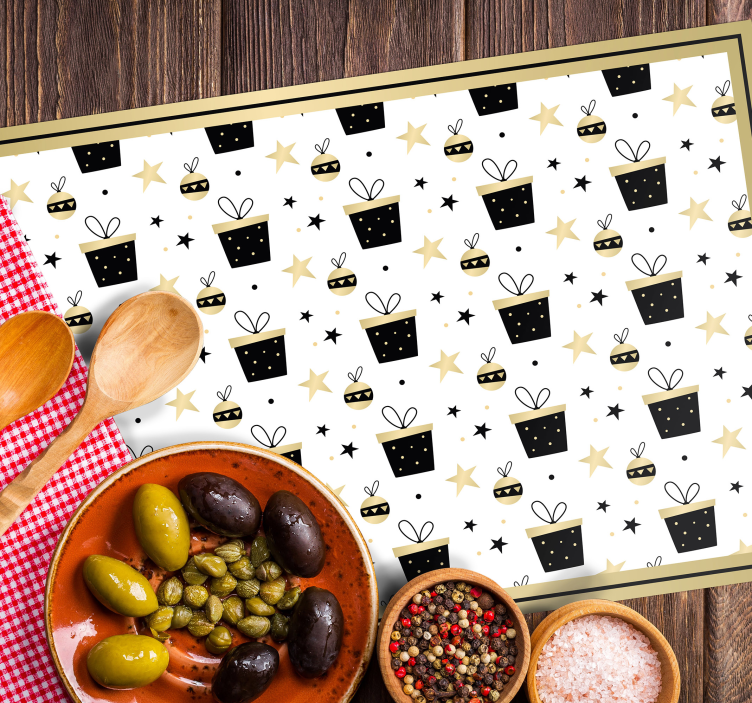 Christmas placemat with festive gift design - TenStickers