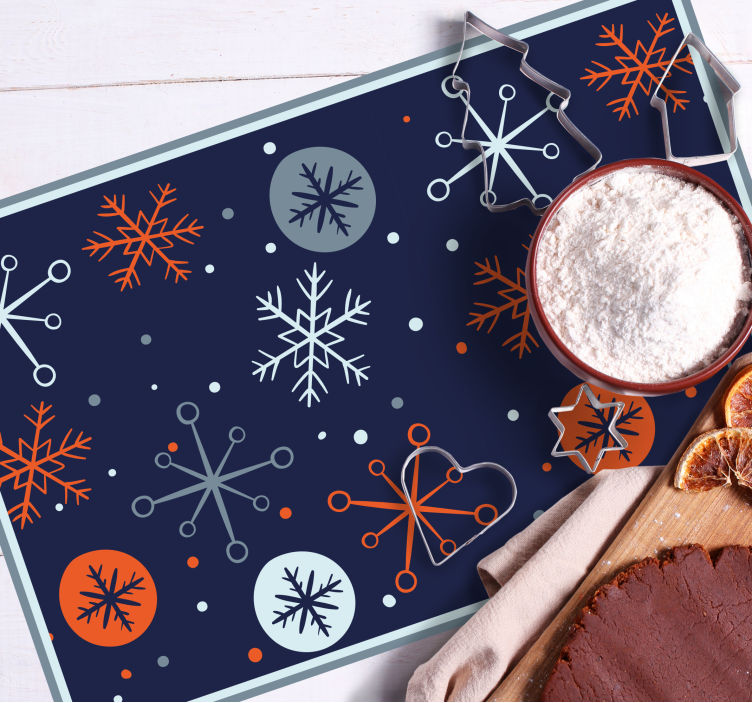 Christmas placemat with festive snowflake designs - TenStickers