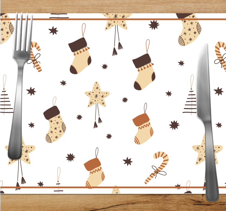 Christmas placemat with festive stockings design - TenStickers