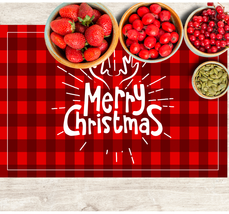 Christmas placemat with merry christmas design - TenStickers