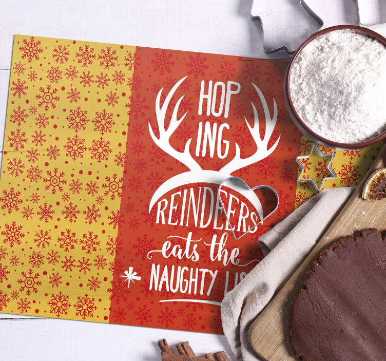 Christmas placemat with reindeer antlers quote - TenStickers
