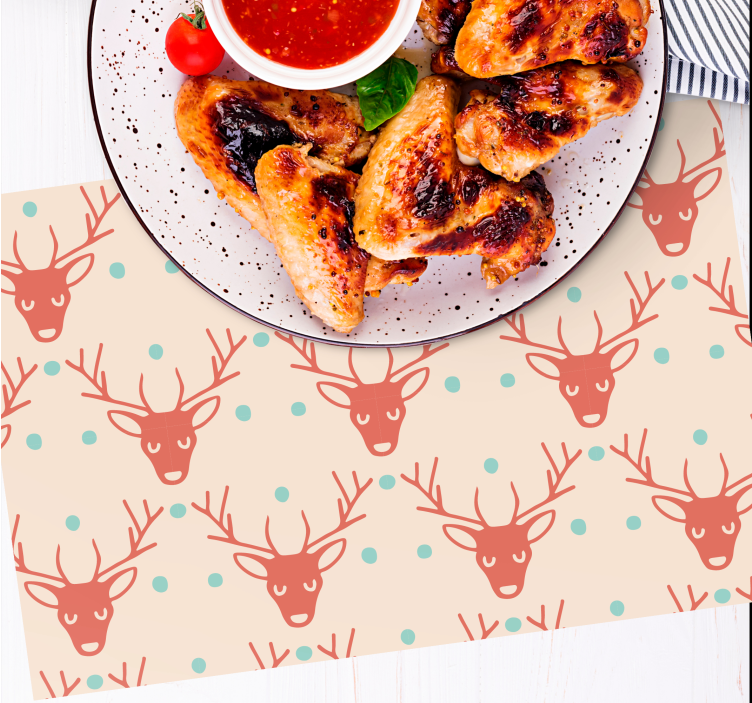 Christmas placemat with reindeer pattern design - TenStickers