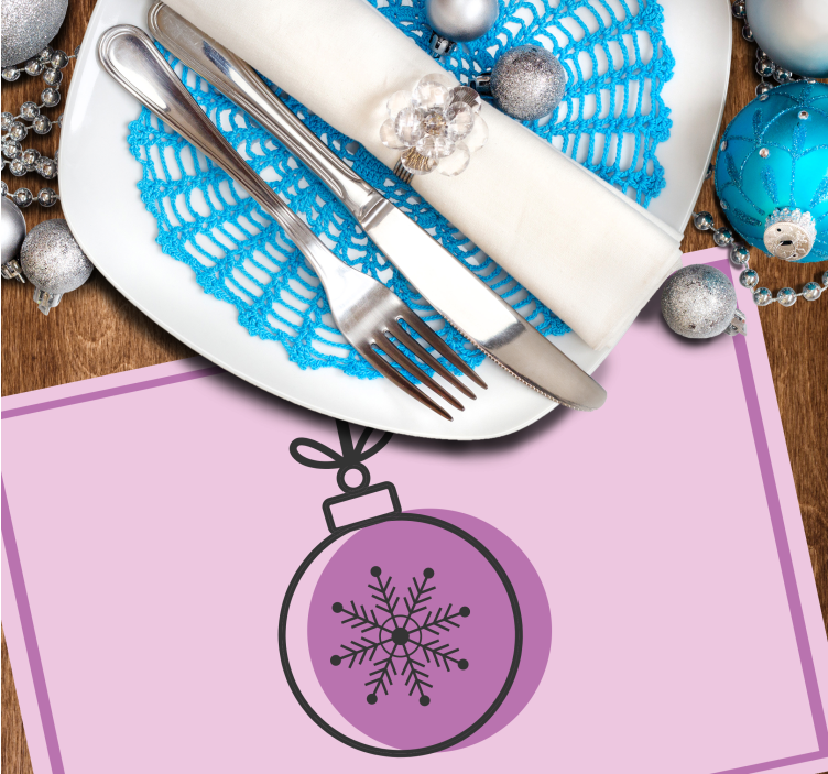 Christmas placemat with snowflake ornament design - TenStickers