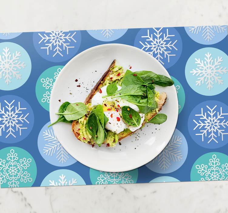 Christmas placemat with snowflake pattern circle - TenStickers