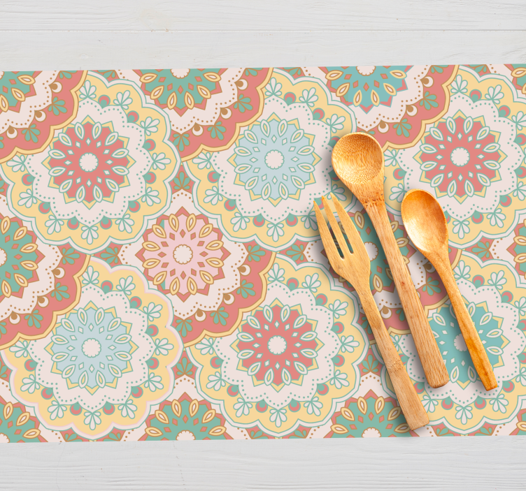 Colorful floral patterns placemat - TenStickers