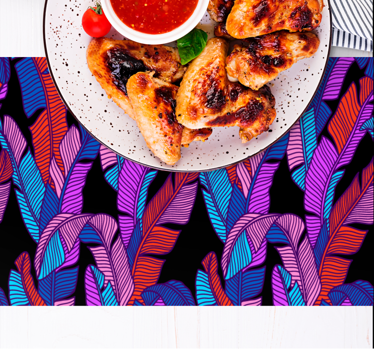 Colorful leaf motifs placemat - TenStickers