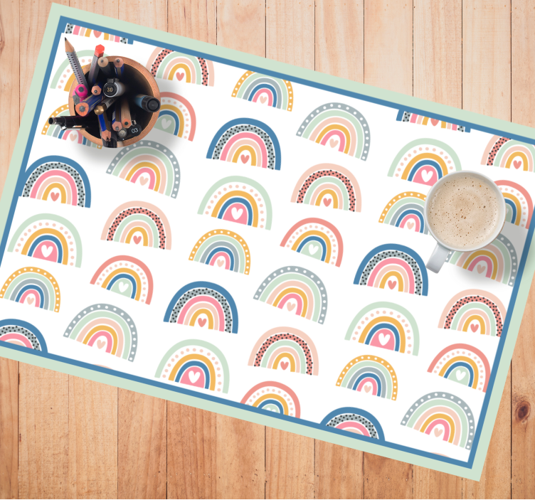 Colorful rainbows pattern kids placemat - TenStickers