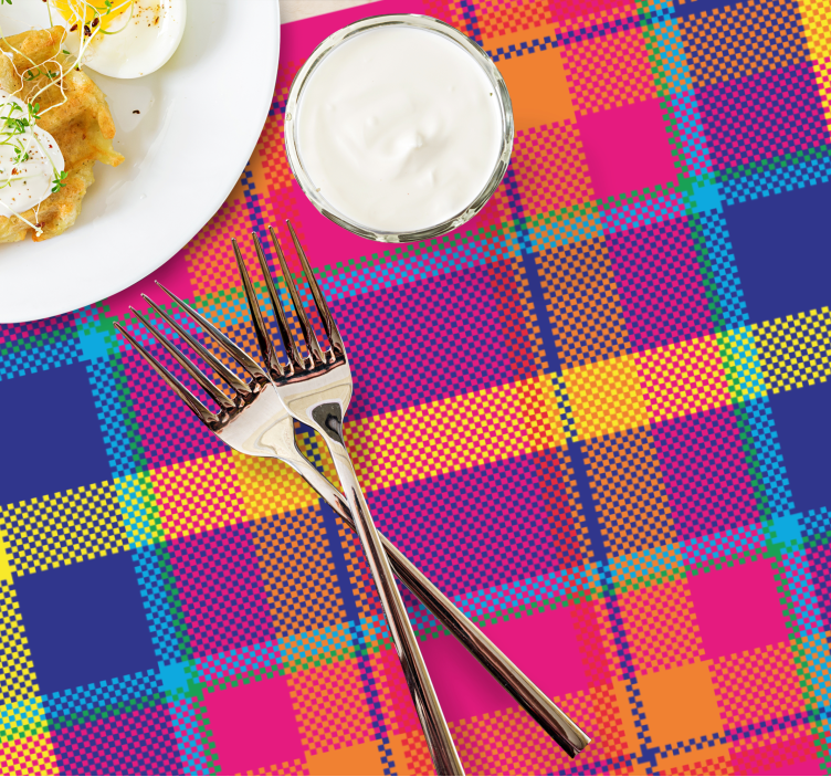 Colorful plaid pattern placemat - TenStickers