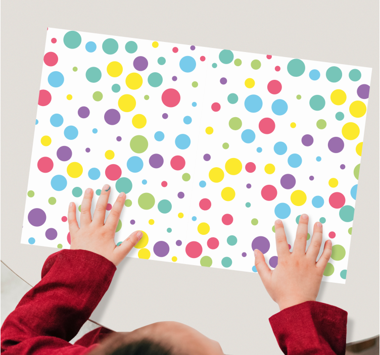 Colorful polka dot pattern kids placemat - TenStickers