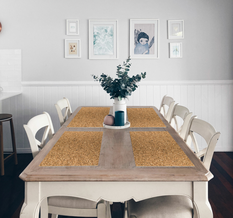 Cork texture tablecloth placemats with textures - TenStickers