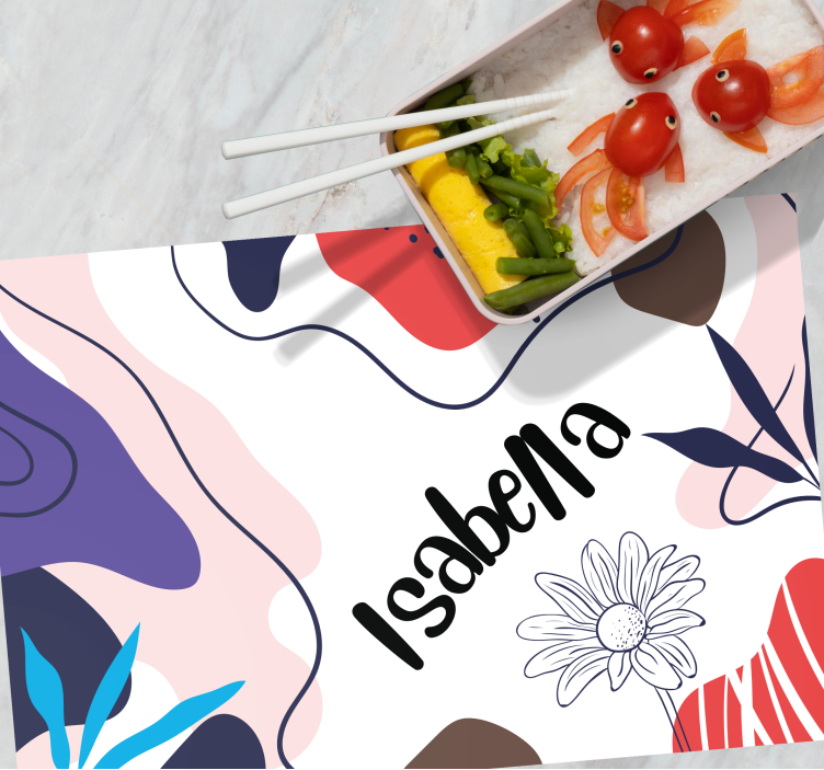 Customisable placemat colorful abstract floral - TenStickers