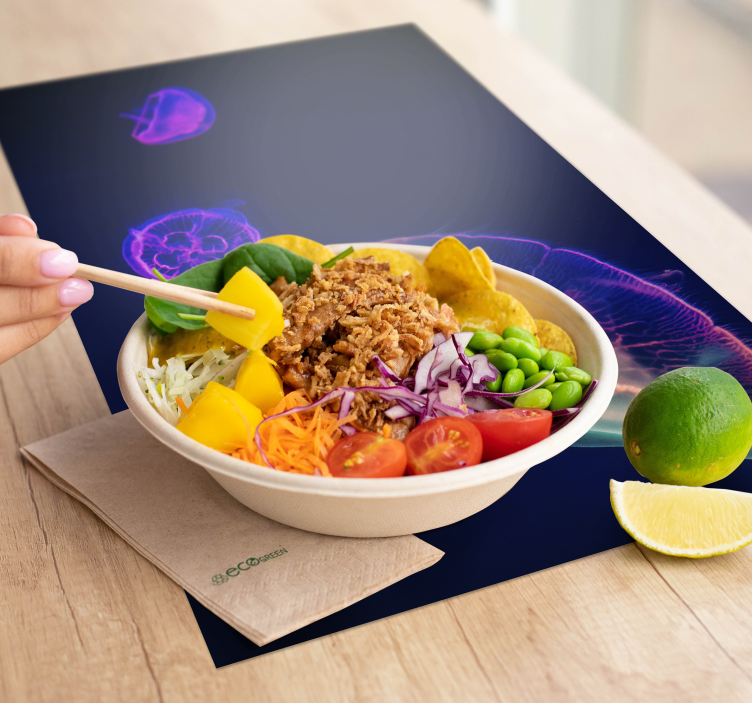 Customisable placemat colorful jellyfish design - TenStickers