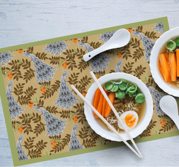 Customisable placemat floral motif table setting - TenStickers