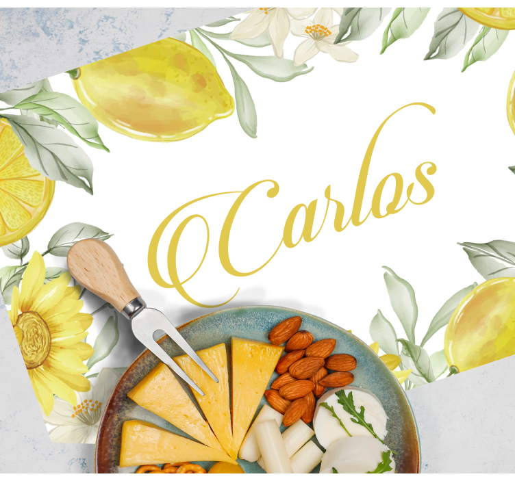 Customisable placemat lemon floral design - TenStickers
