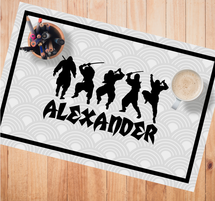 Customisable placemat ninja warrior silhouettes - TenStickers