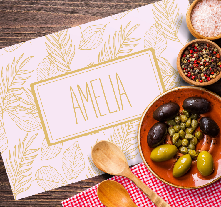 Customisable placemat personalized leaf design - TenStickers