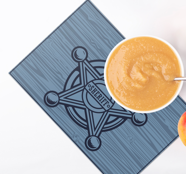 Customisable placemat sheriff star emblem - TenStickers