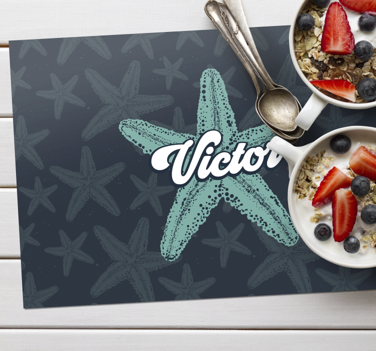Customisable placemat starfish personalised accent - TenStickers