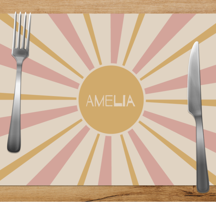 Customisable placemat sunburst centerpiece - TenStickers