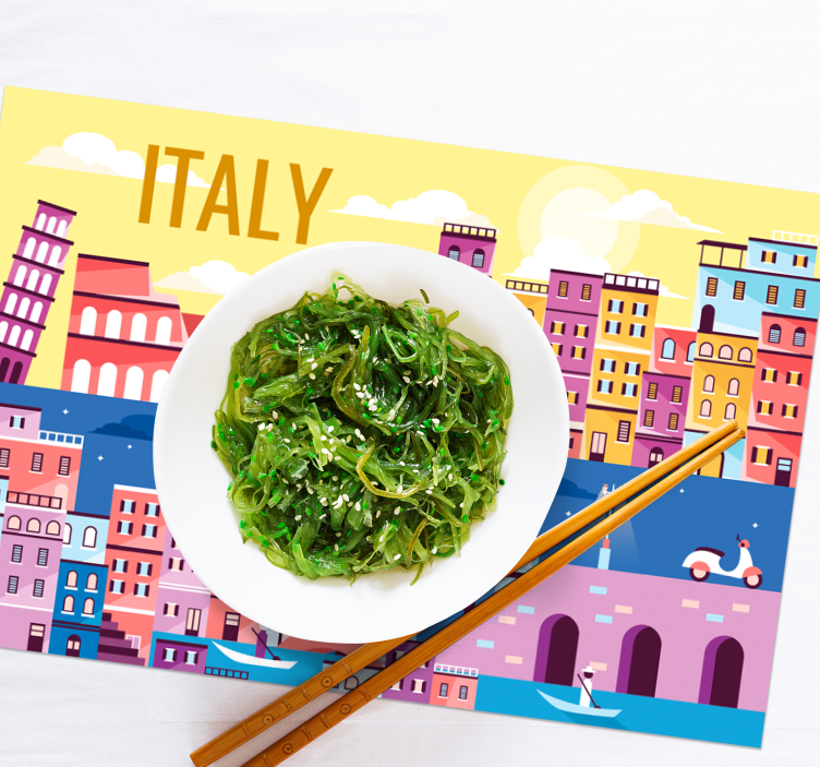 Customisable placemat vibrant italy cityscape - TenStickers