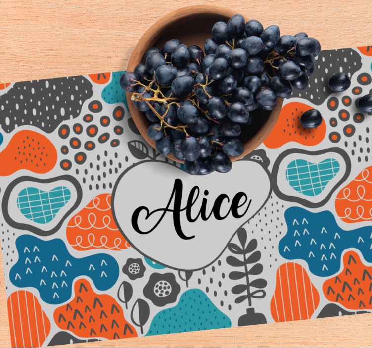 Customisable placemat whimsical name design - TenStickers