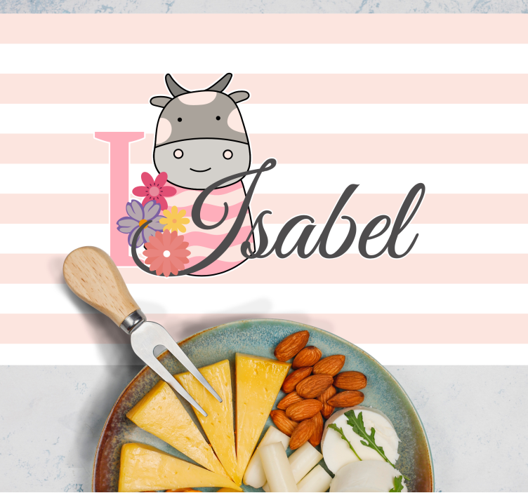 Customisable placemat with cow themed design - TenStickers