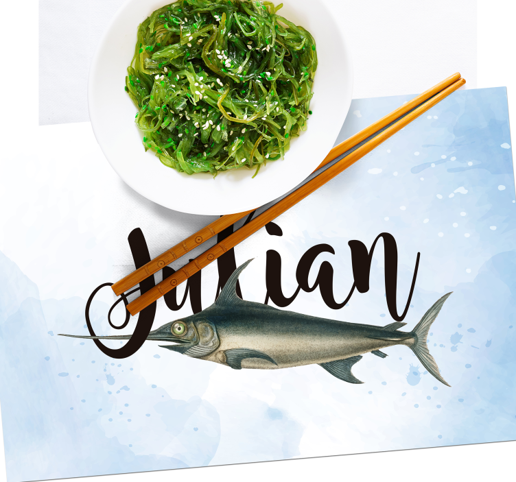 Customisable placemat with personalized name tag - TenStickers