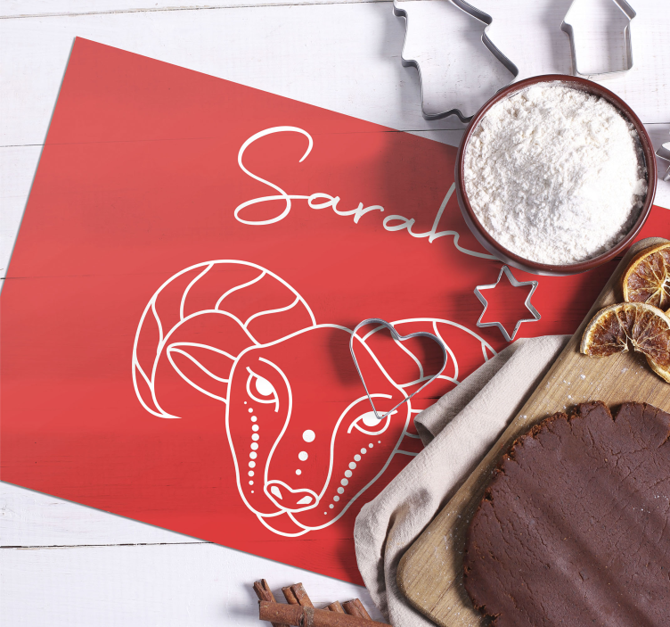 Customisable placemat with stylized ram illustration - TenStickers