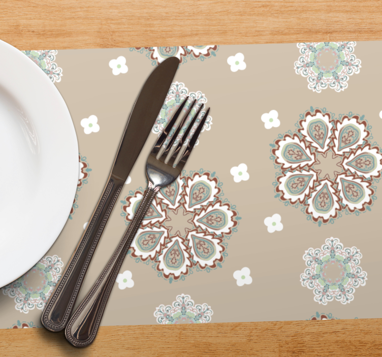 Elegant floral patterns placemat - TenStickers