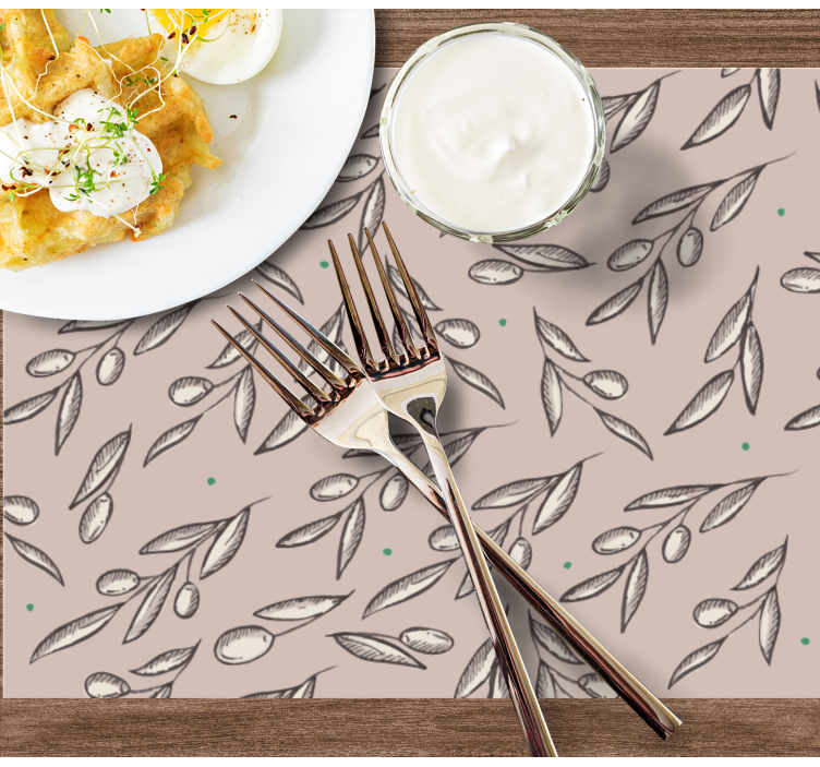 Elegant leaf design placemat - TenStickers